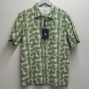 Serge Blanco Short Sleeve Shirt Botanical Print Men's Size XL Green NWT